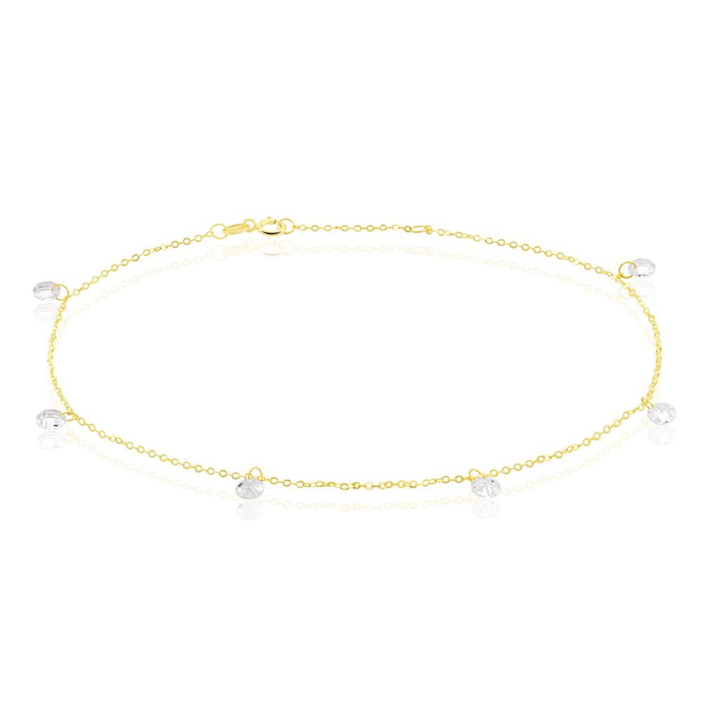 Chaine De Cheville Or Jaune Leucitica Oxydes De Zirconium