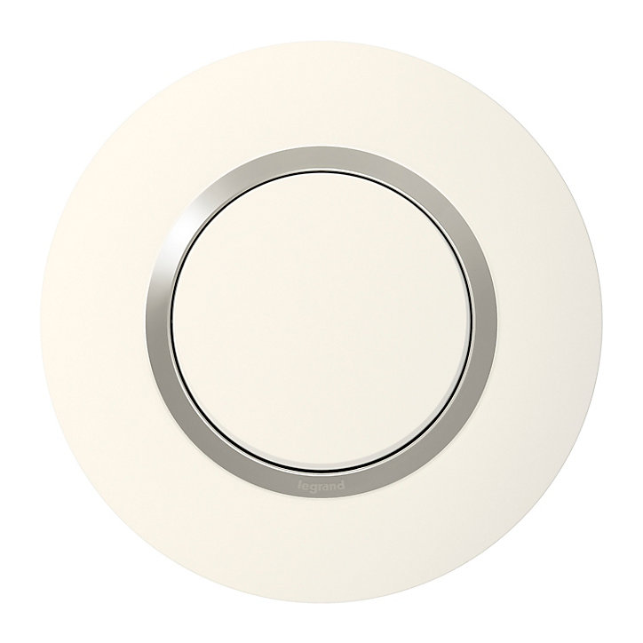Plaque de finition simple rond Legrand Dooxie Gris