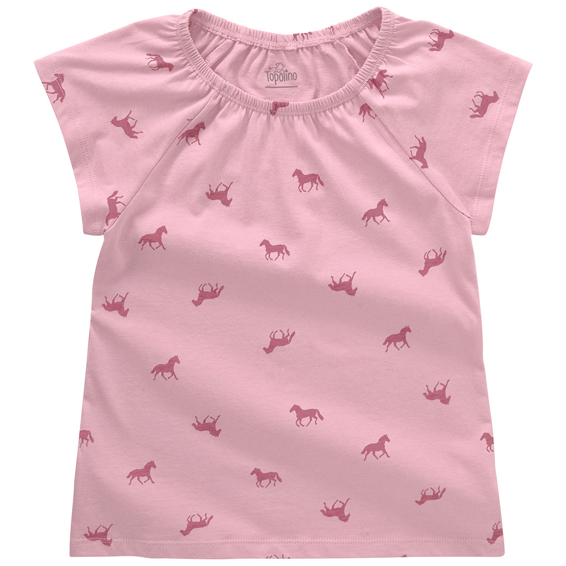 Topolino Mädchen T-Shirt mit Pferde-Allover rosa