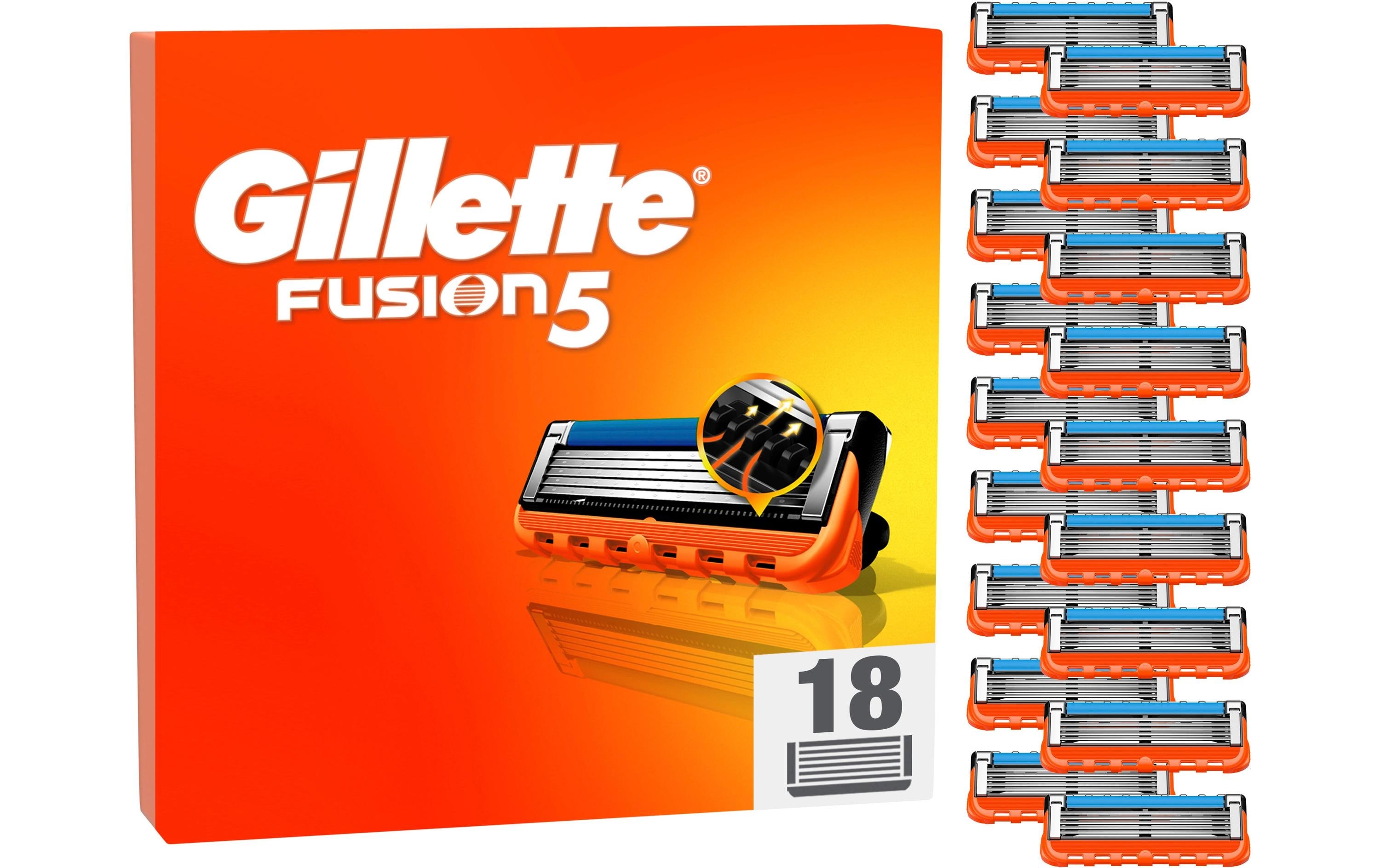 Rasierklingen Fusion5 18 StückErsatzklingen mit grösserem Gleitstreifen für ein sanftes Gleiten und 5 Klingen