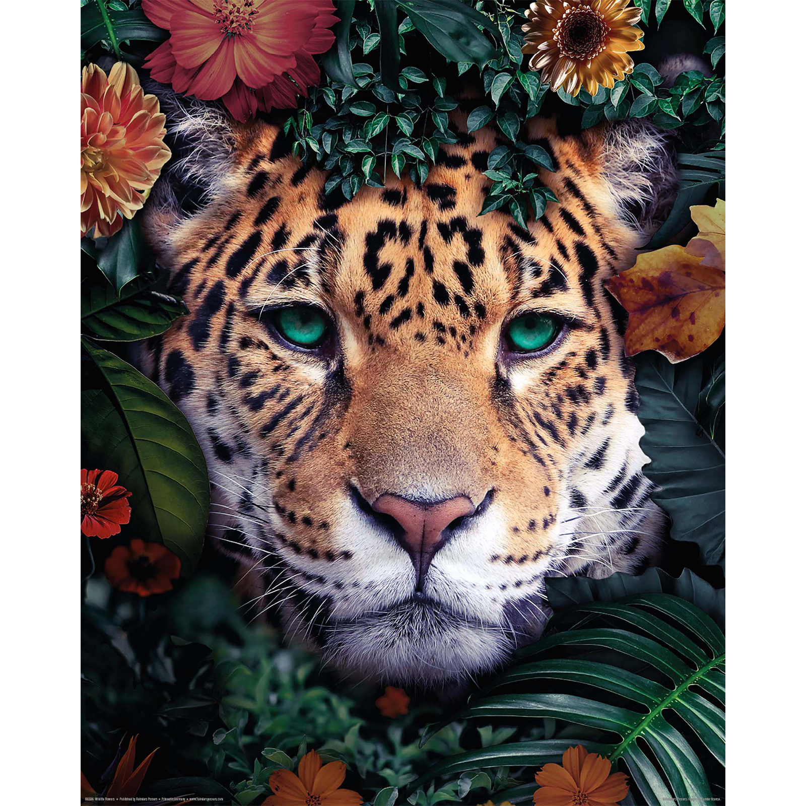 Deco Panel LEOPARD BLUMEN - 40x50 cm