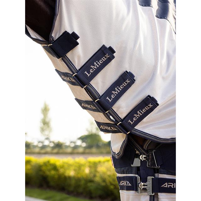 Vliegendeken LeMieux Arika Shower-Tek Met Hals Middenblauw-grijs
