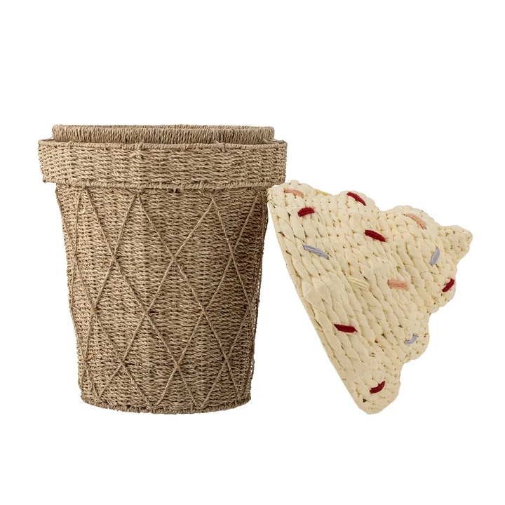 Bloomingville Mini - Cillie Korb mit Deckel, H 41 cm, natur