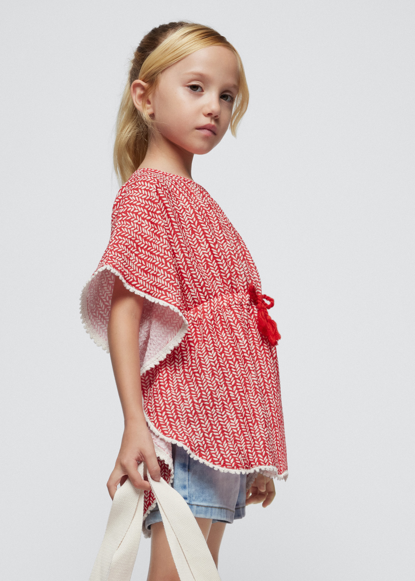 Caftan com estampa de kiwi para meninas