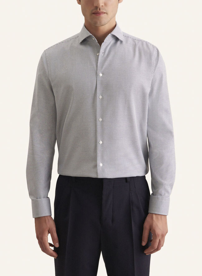 Seidensticker Business Shirt Regular Long sleeve Kent-Collar Structure Blue