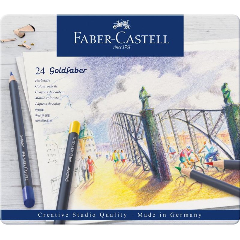 FABER-CASTELL Crayons de couleur GOLDFABER, étui en métal