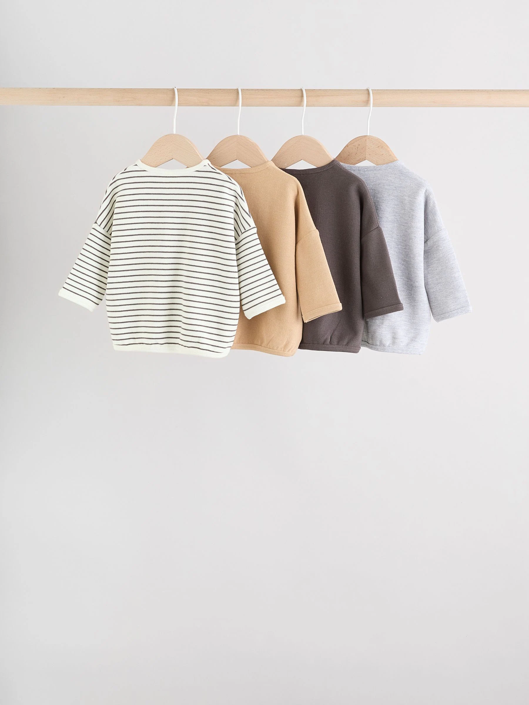 Mono Streep - Baby T-shirts met lange mouwen 4 stuks (0mnd-2jr)