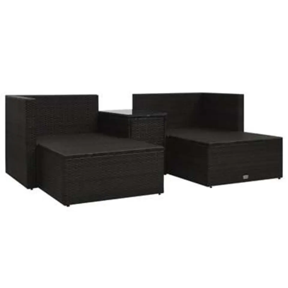 vidaXL - Loungeset - Bruin - Poly rattan