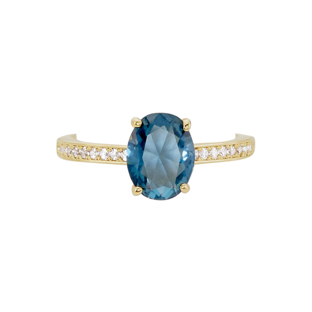 Bague Solitaire Nadau Plaqué Or Pierre Artificielle Oxyde