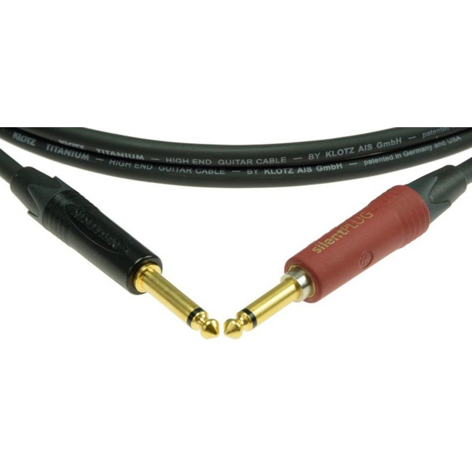 Klotz TI-0600PSP Titanium 2p jack-2p jack verguld silent plug gitaarkabel 6m