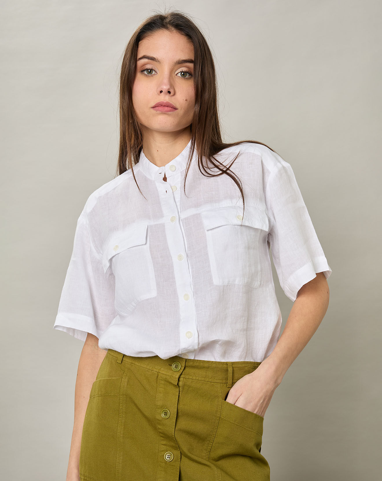 Hartford Chemise 100% Lin Citoyen blanche