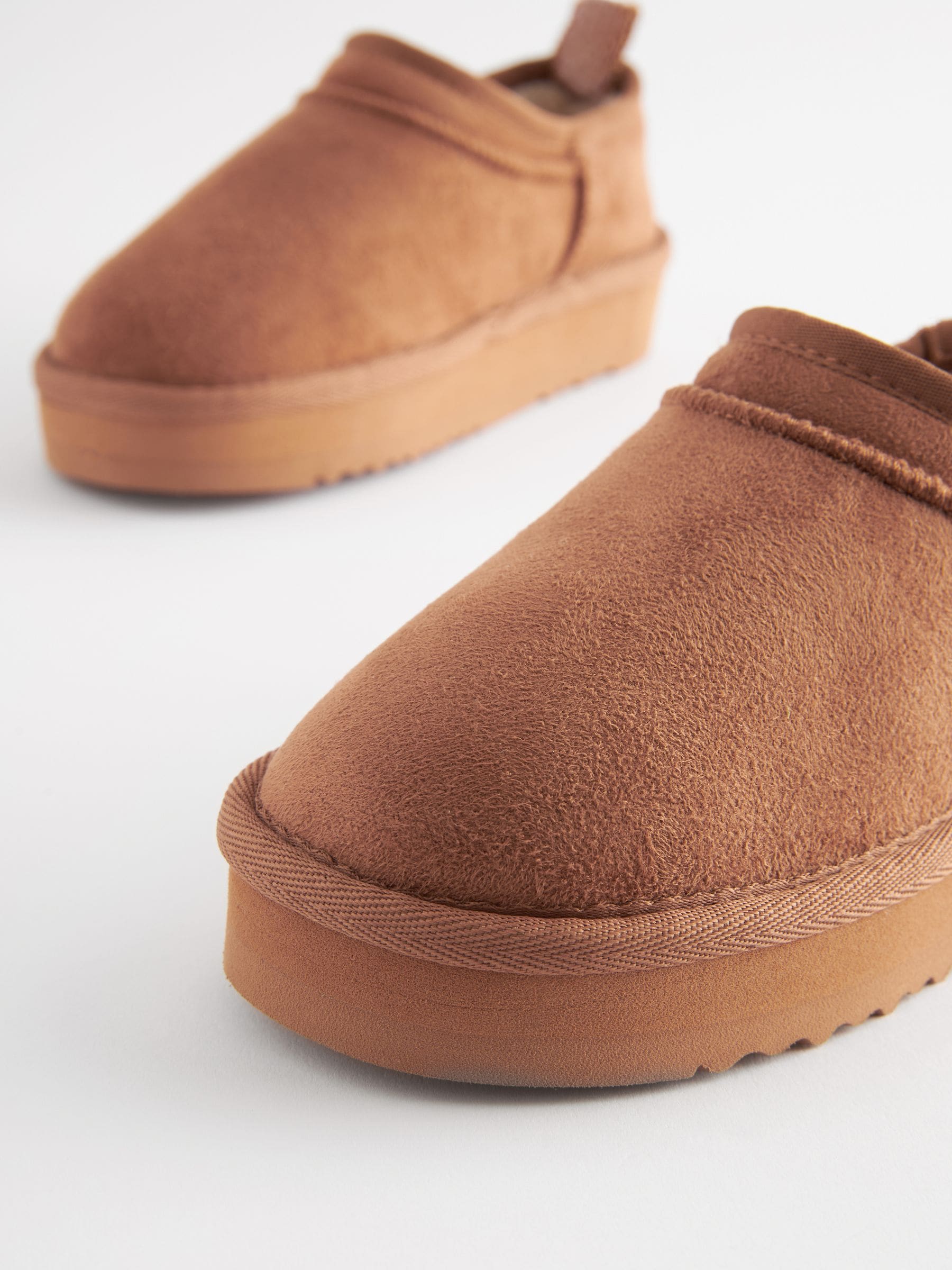 Lichtbruin - Lage schoenen Shoot fleece gevoerde pantoffels
