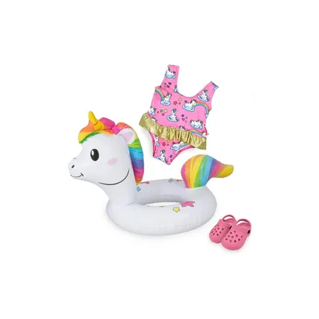 Heless Einhorn Schwimmset Henri für Puppen, Größe 28 - 35 cm