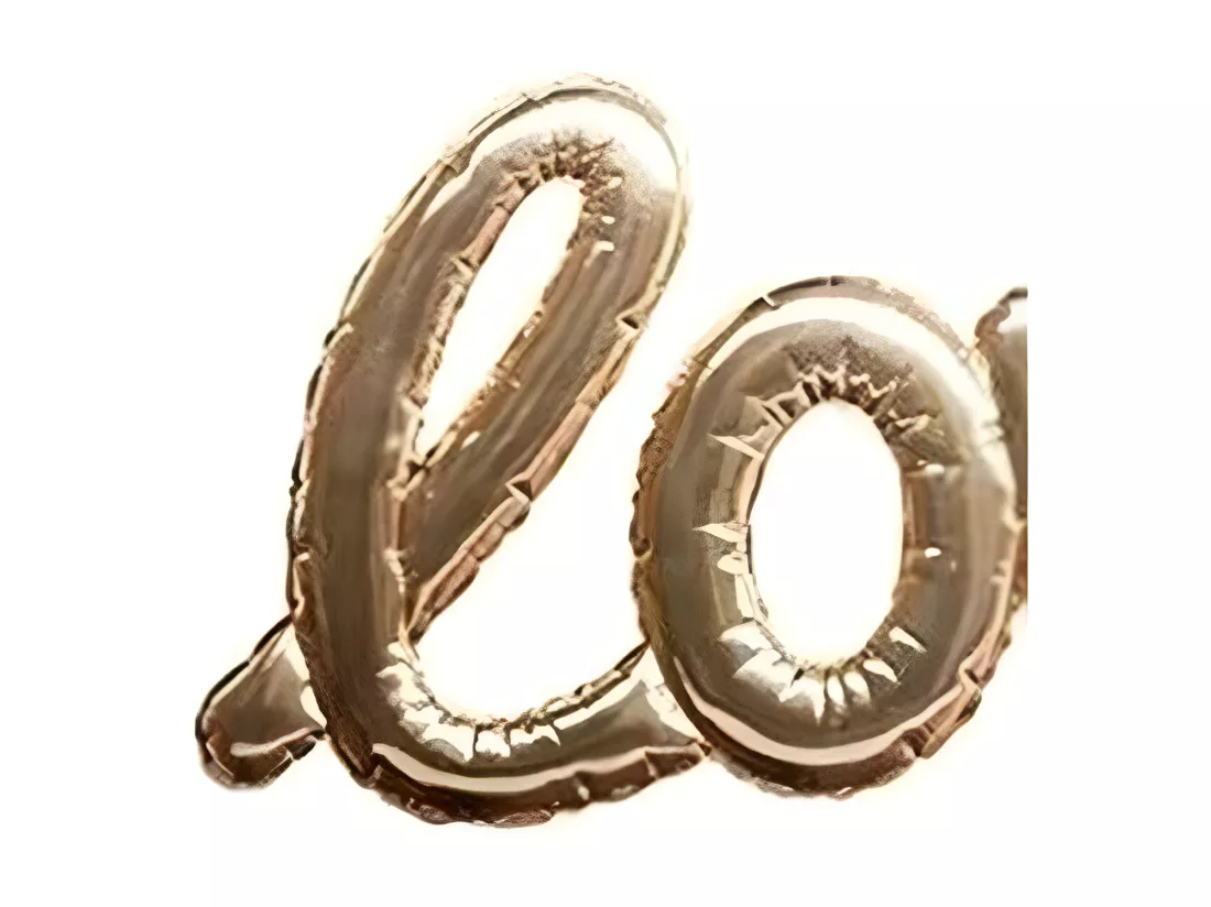 Autocollant ballon en PVC doré 47,5x24,5cm