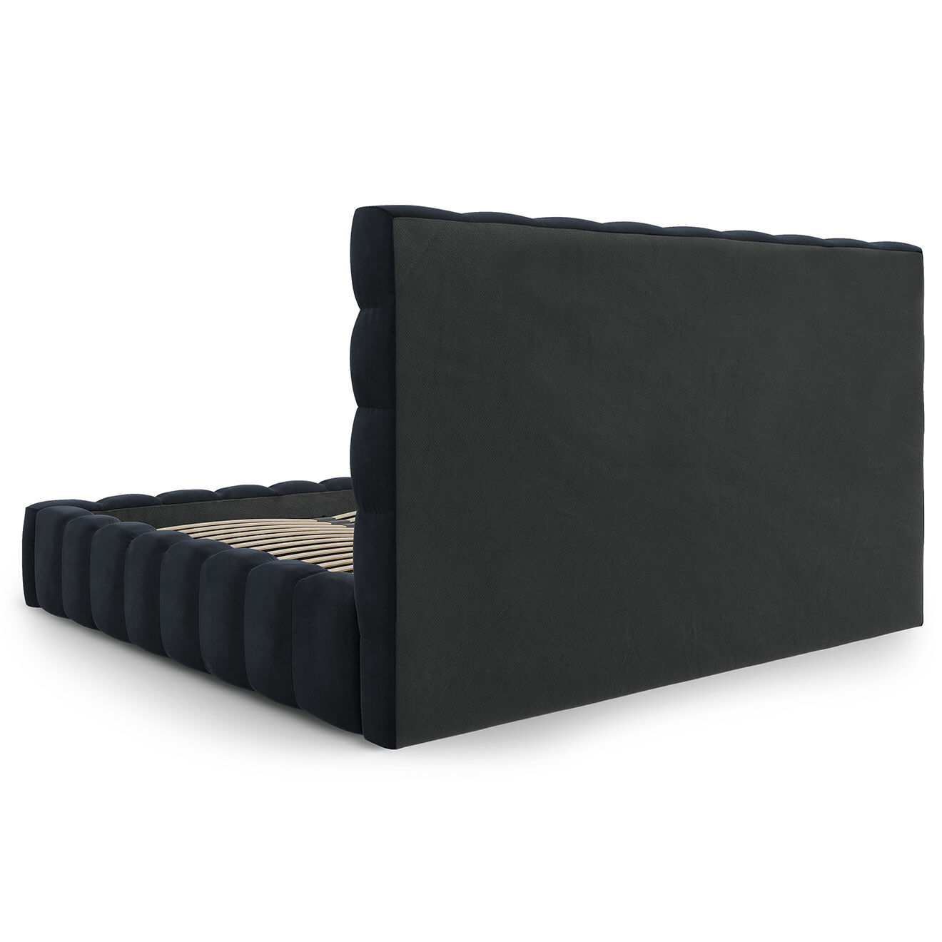 Cosmopolitan Design Lit avec coffre de rangement Bali Velours bleu foncé - 200x200 cm