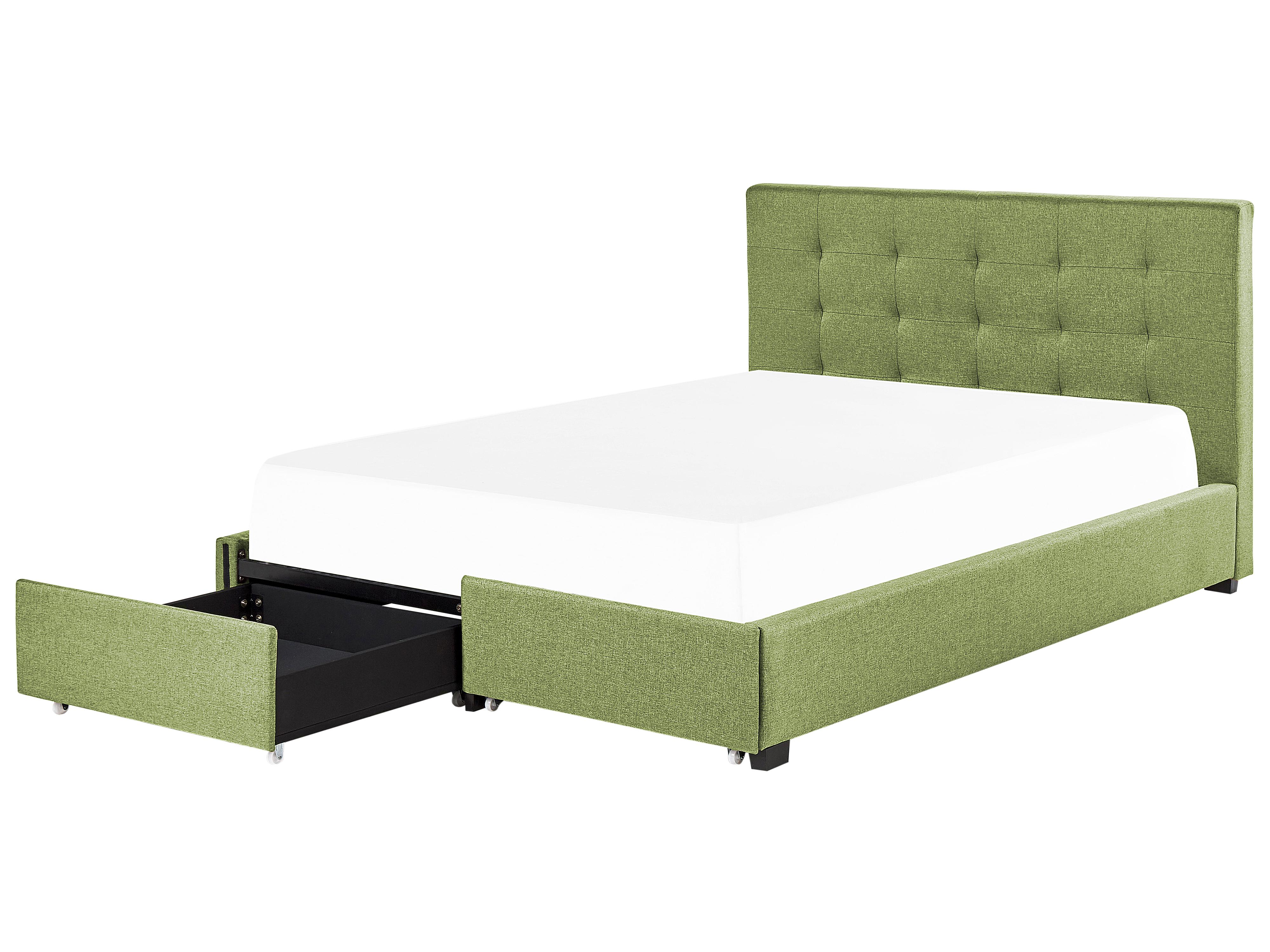 Bed met opbergladen Stof LA ROCHELLE 180 x 200 cm Groen