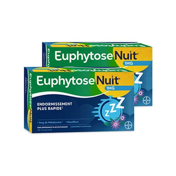EuphytoseNuit® Sleep Melatonina e Passiflora 30 Comprimidos - Pacote com 2 unidades