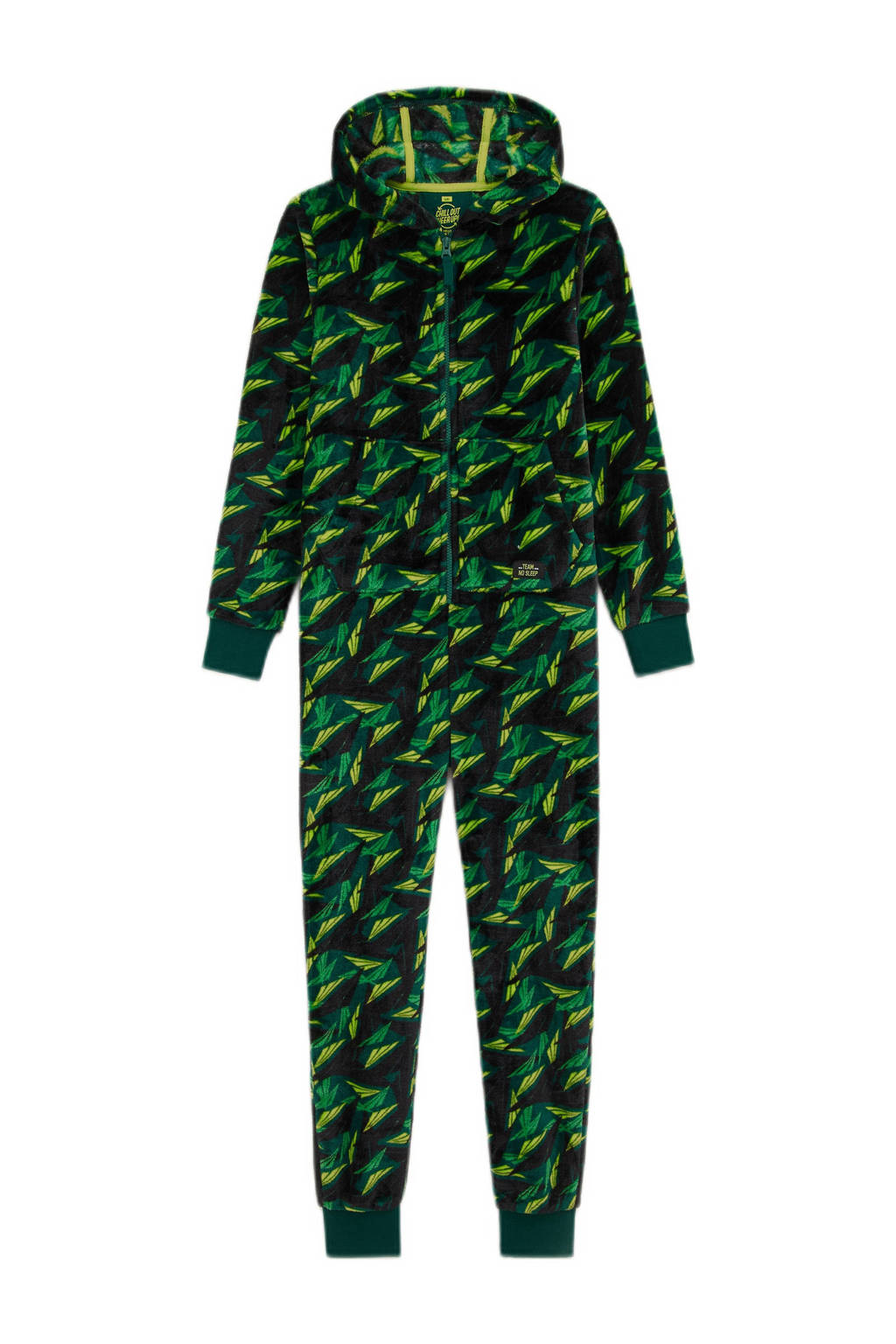 WE Fashion Onesie all over print donkergroen/groen/limegroen