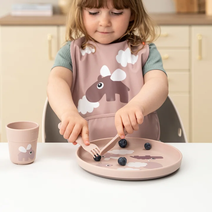 Done by Deer - Foodie Kinderbesteck-Set, Confetti, sand (3er-Set)