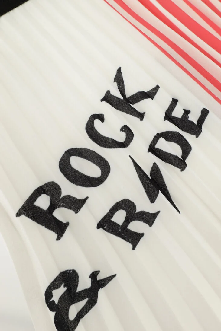 IKKS roze ikks pliss&eacute; rok jupe longue