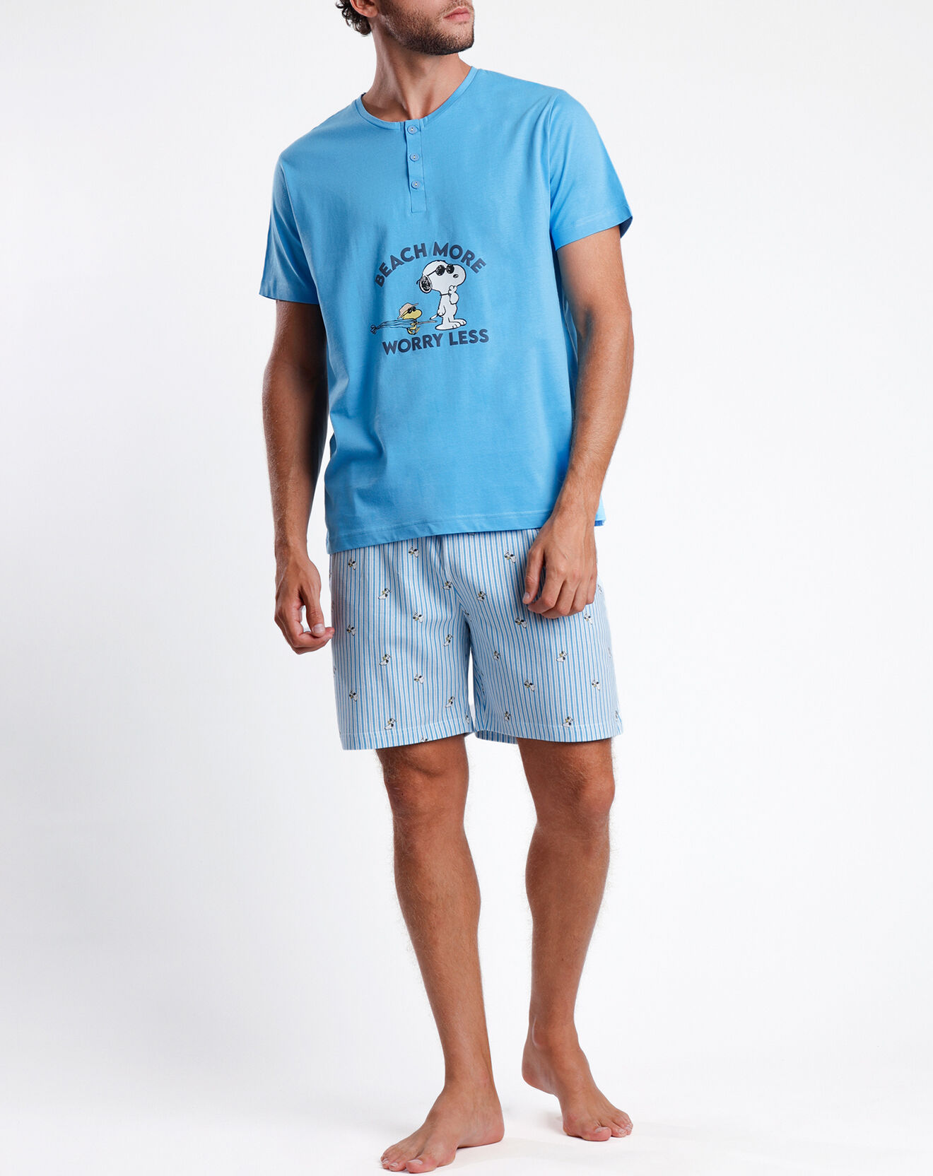 Peanuts Pyjama T-Shirt & Short Gaspard bleu