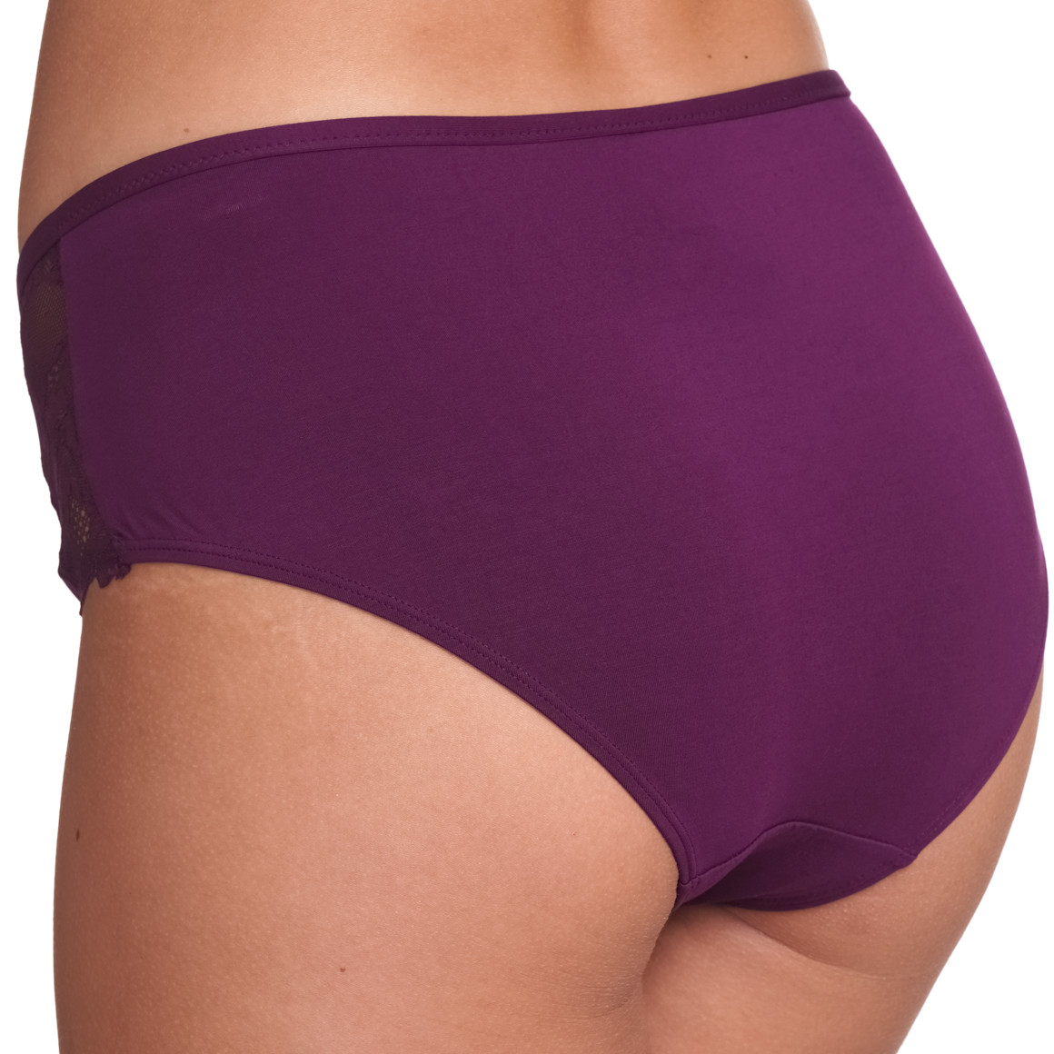 Gina Benotti 2 Damen Pantys mit Spitzeneinsatz rosa / dunkellila