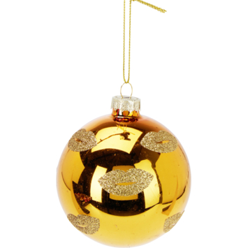 Kerstbal mix glas kusjes divers  Ø 8 cm per stuk