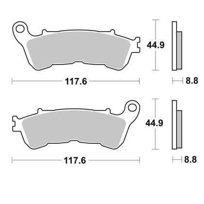 Plaquettes de freins SBS 828HS Sinter Métal Fritté avant/arrière (Spécial ABS selon modèle)