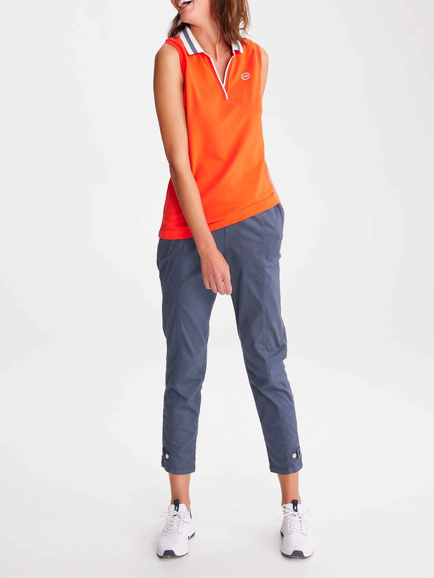 Polo Femme Sans Manches Coton Biologique Rouge