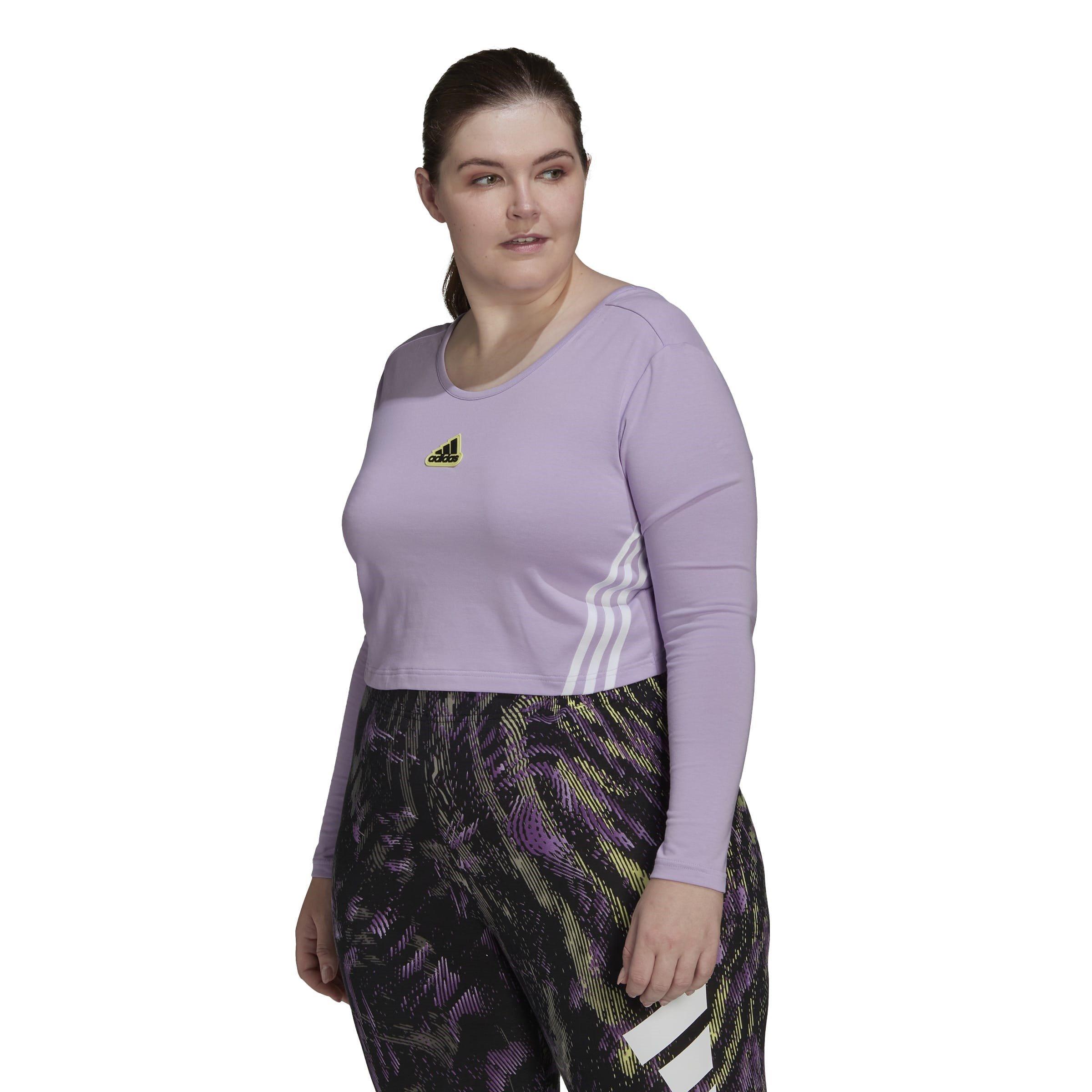 adidas Cropped Long Sleeve Top (Plus Size) Womens