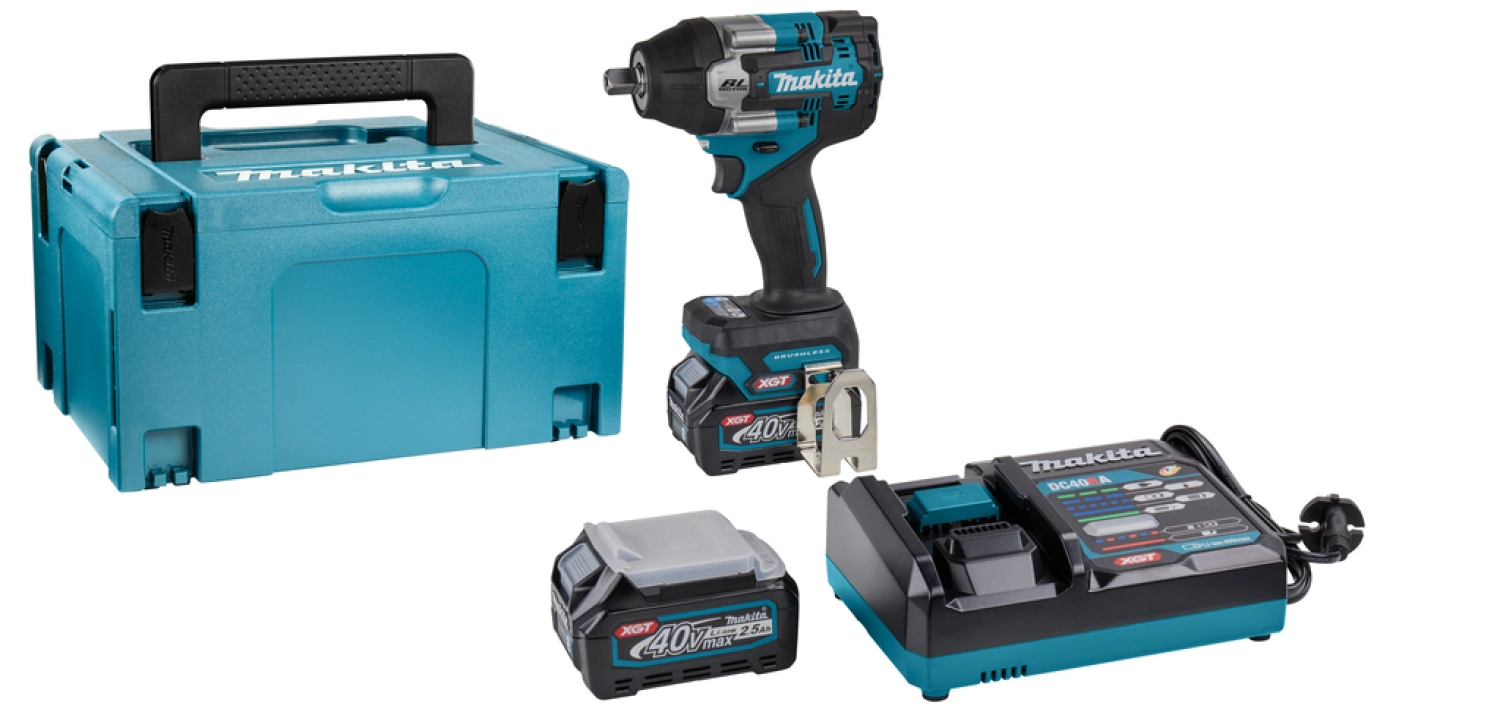 Makita TW008GD201 XGT 40V Max Li-ion accu slagmoersleutel set (2x 2.5Ah) in Mbox