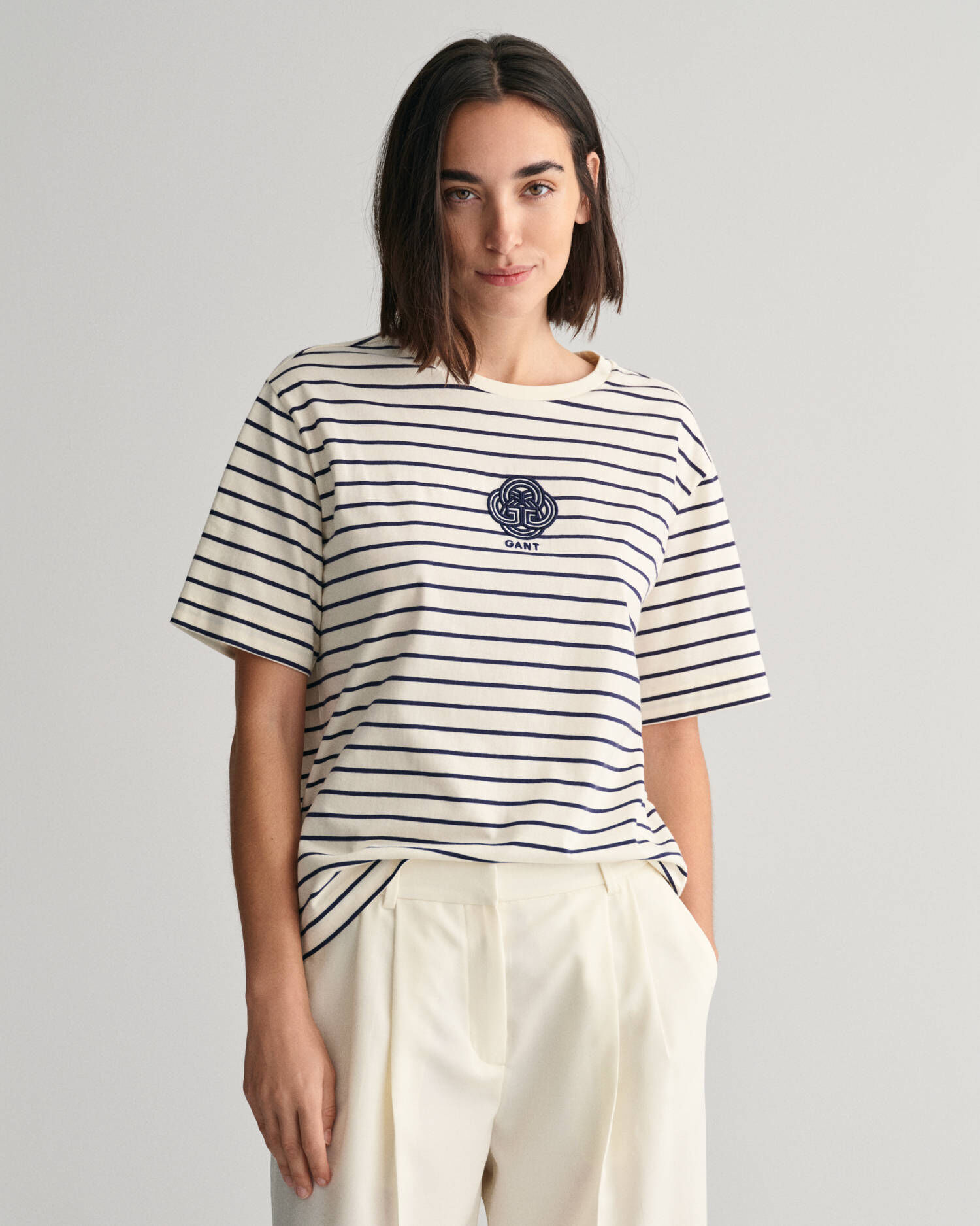 Gant| Damen T-Shirt  STRIPED MONOGRAM Relaxed Fit