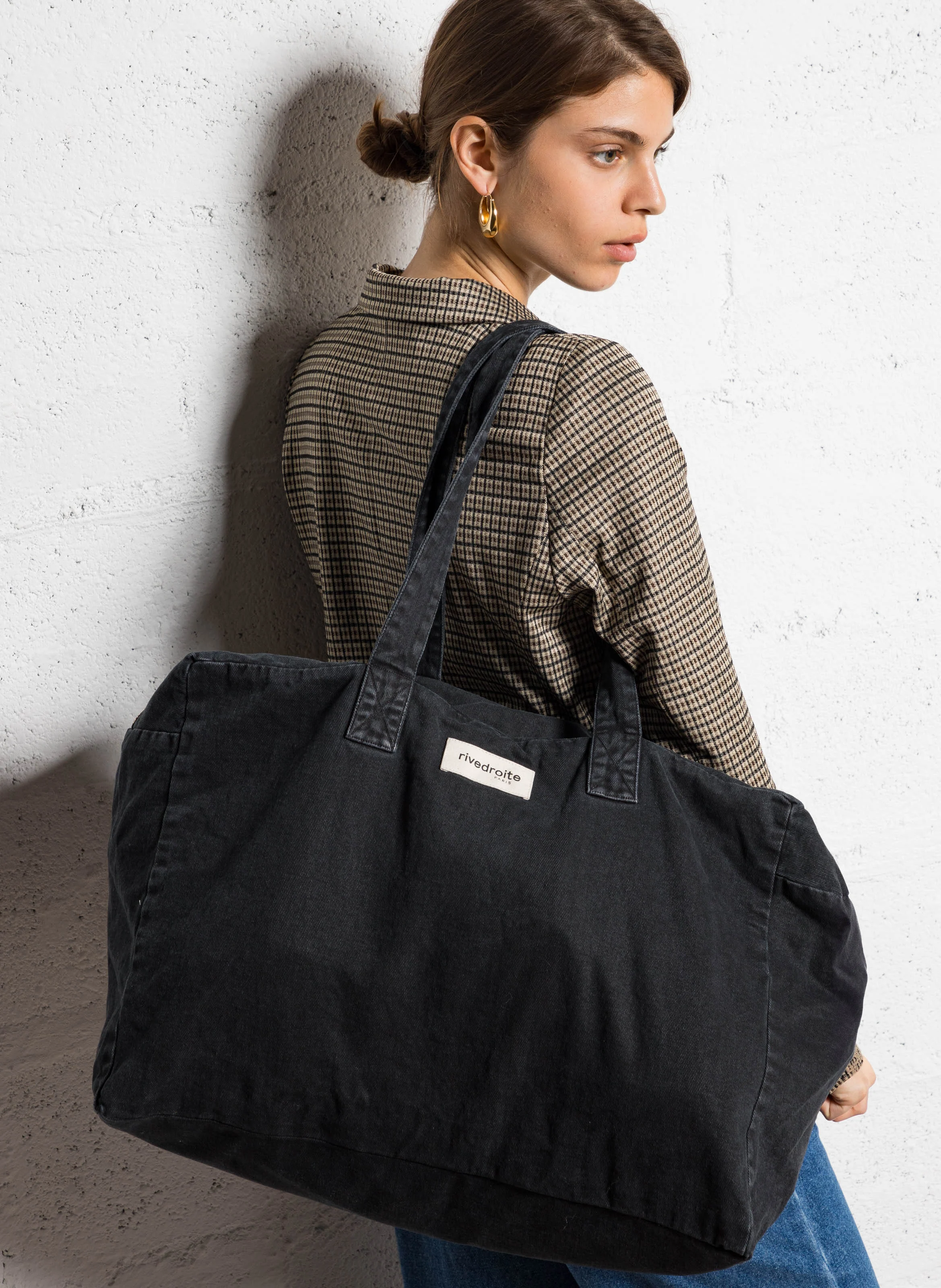 ELZEVIR - Sac week-end en coton | Noir