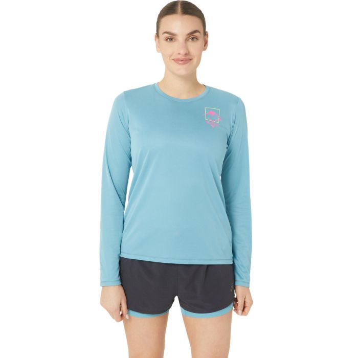 Asics Dame Trøjer FujiTrail Logo LS Top Blå