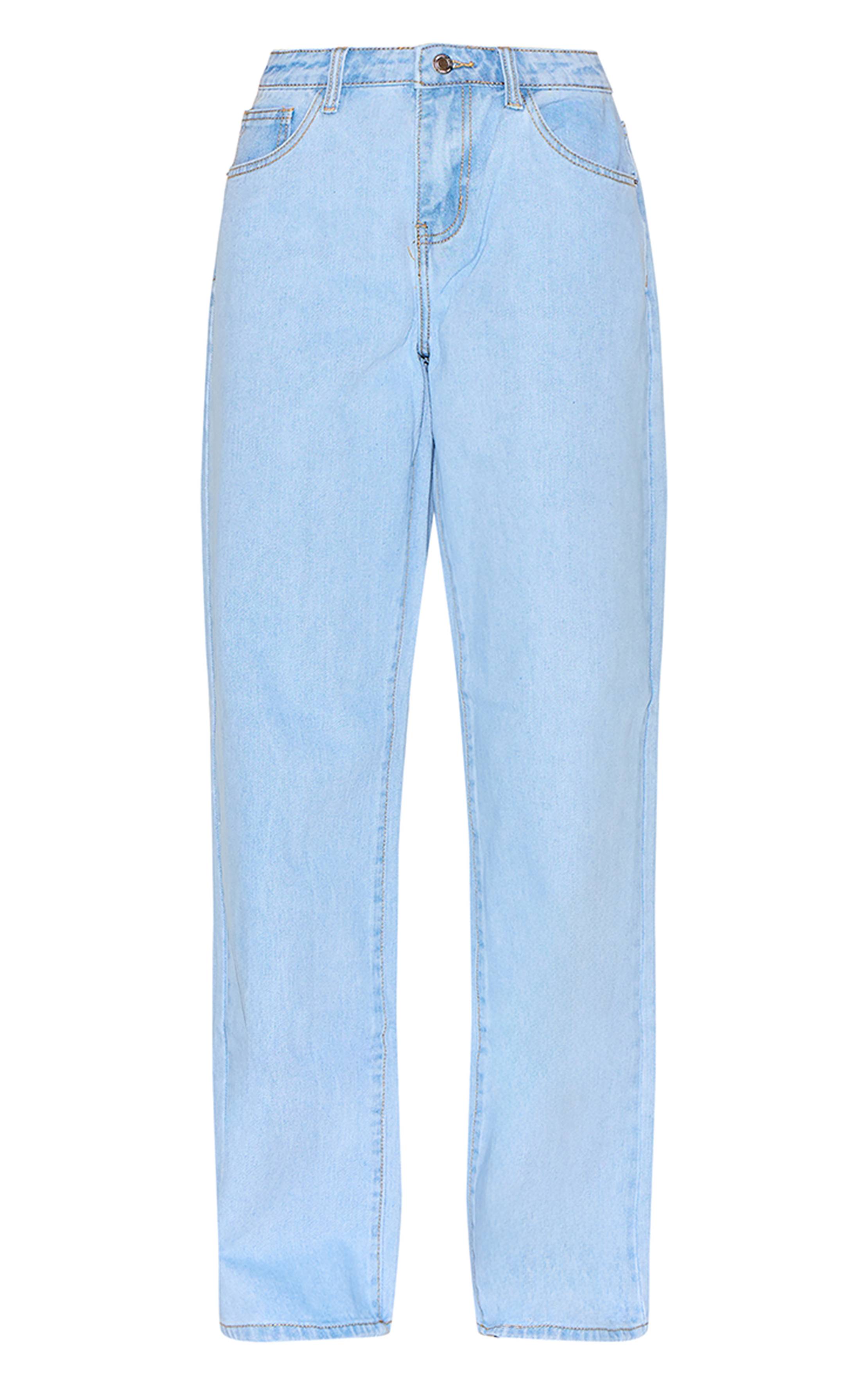 Light Blue Wash Jean Taille Basse Coupe Large