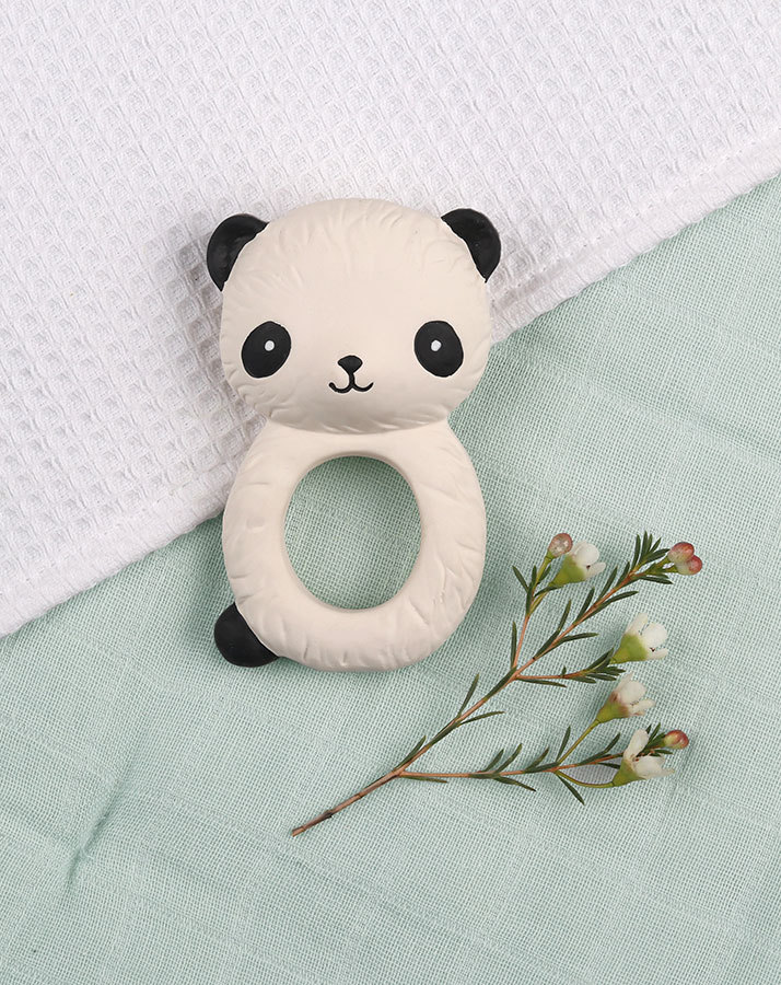 Beißring PANDA in weiß/schwarz