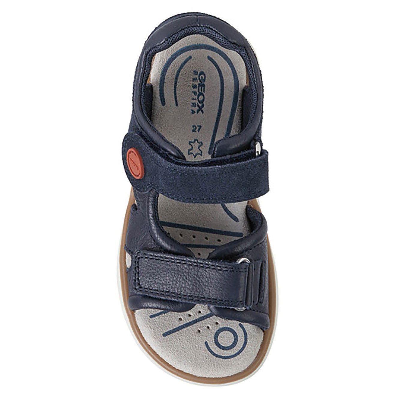 Geox Sandales en Cuir Maratea bleu marine/rouge foncé