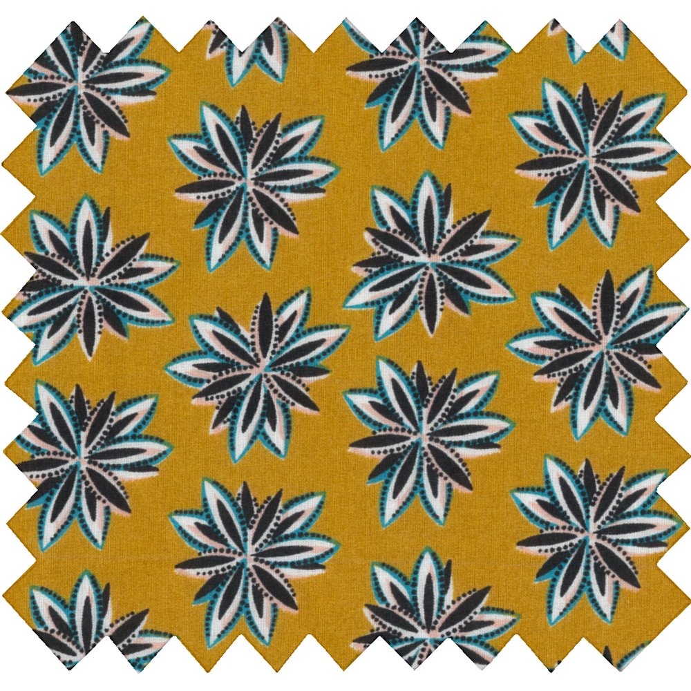Coupon Tissu 50 Cm Etoile Anisée