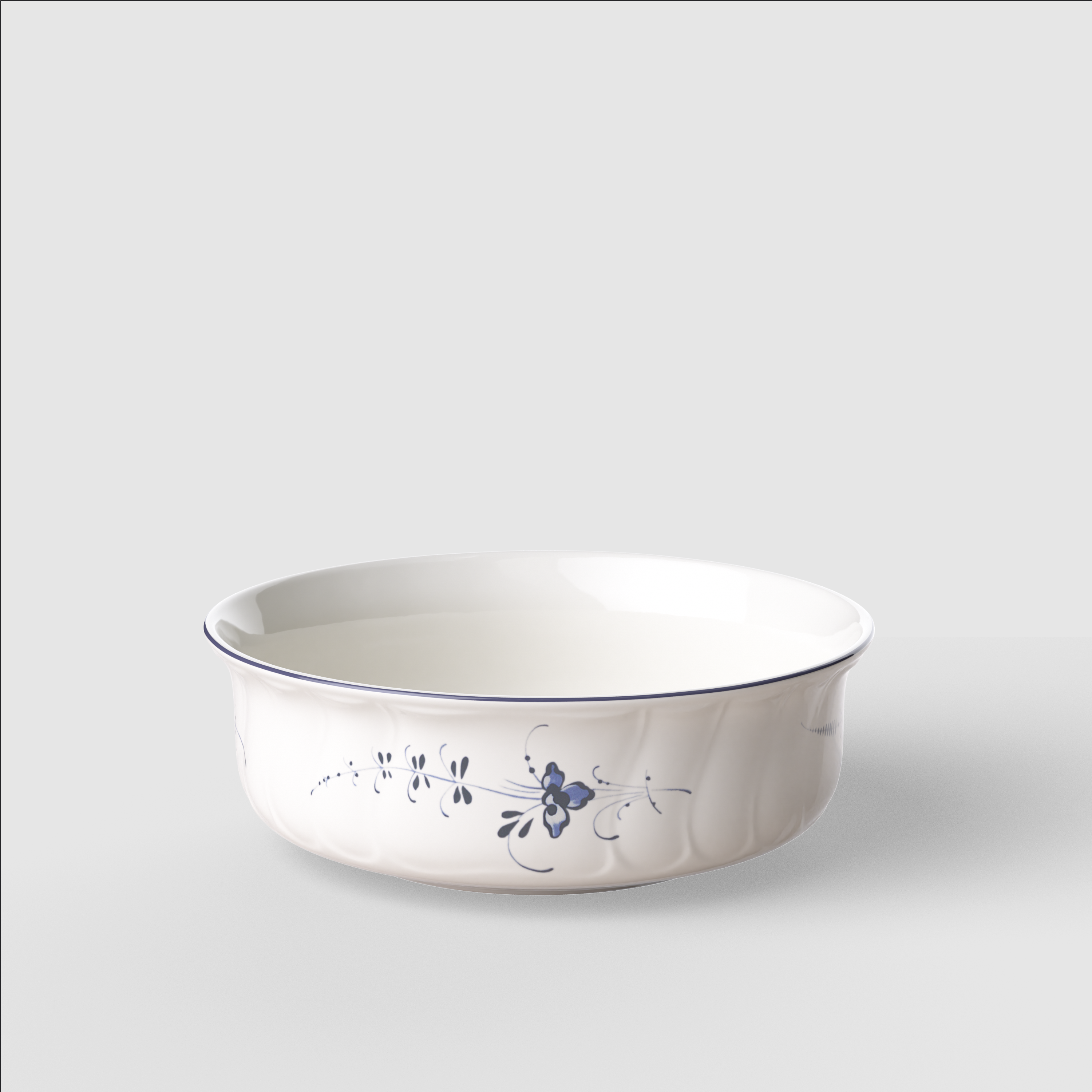 Vieux Luxembourg Salad serving bowl White, 37.2 oz, Premium Porcelain