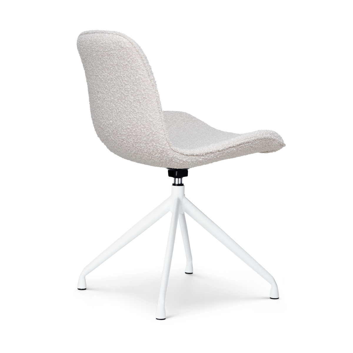 Eetkamerstoel Nola-Fé bouclé beige - wit onderstel