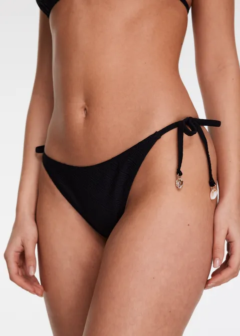 Bikini broek met schelpen zwart (ZWART)