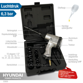 Hyundai pneumatische slagmoersleutel