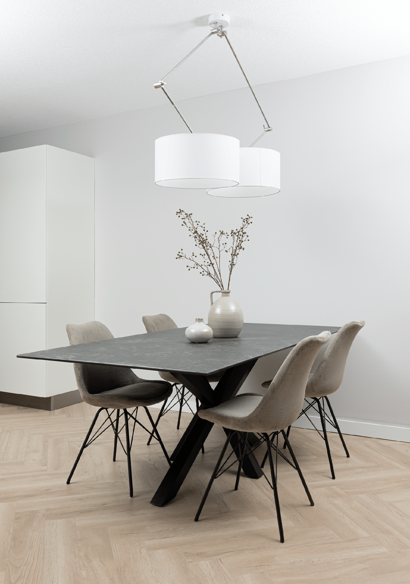 Eettafel Cardiff 200x100 cm keramiek zwart blad