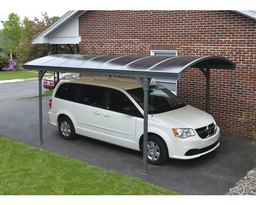 Palram enkele carport – Canopia Vitoria 5000 incl. regengoot 290 x 500 cm antraciet