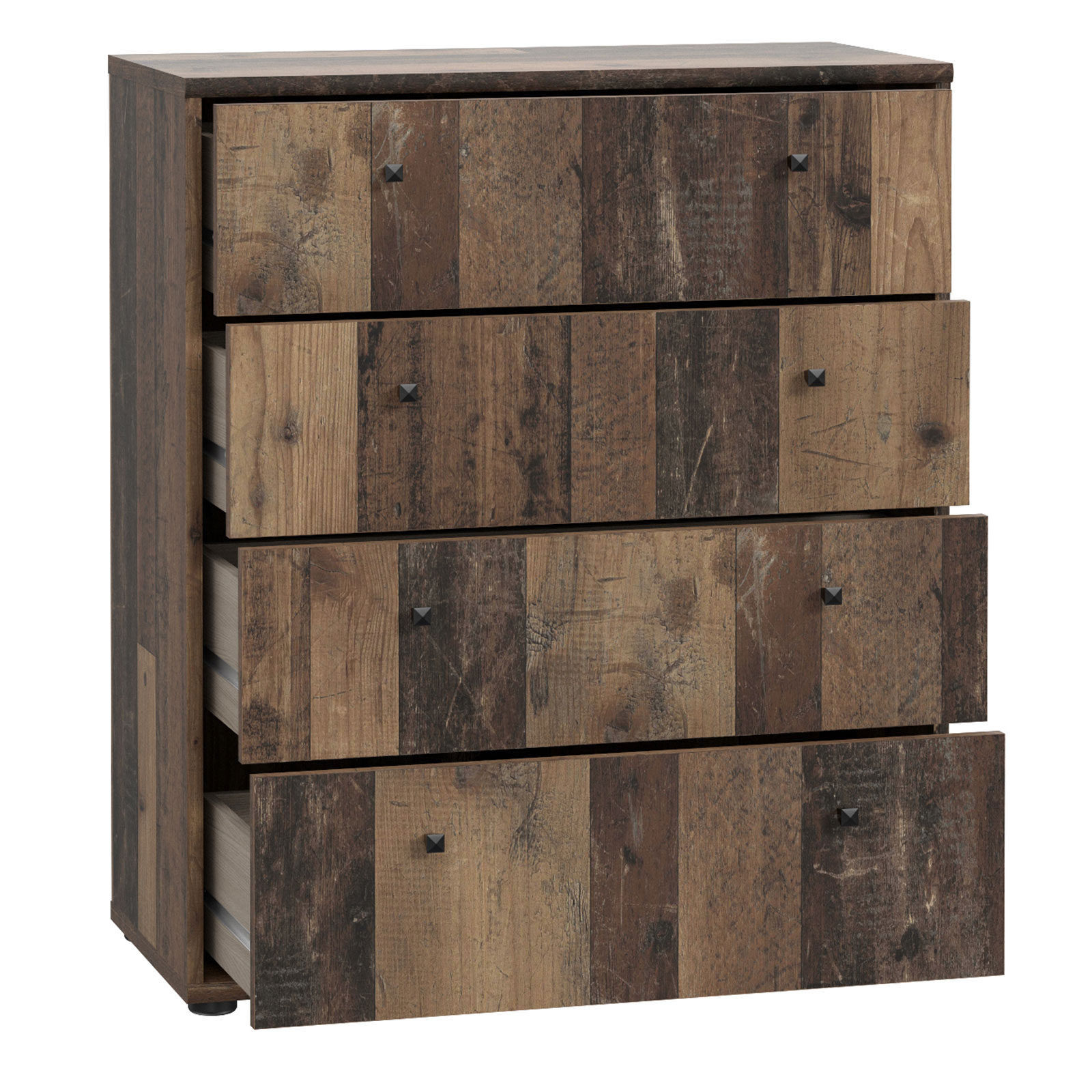 Kommode - Old Wood Vintage - 74 cm breit - 4 Schubkästen