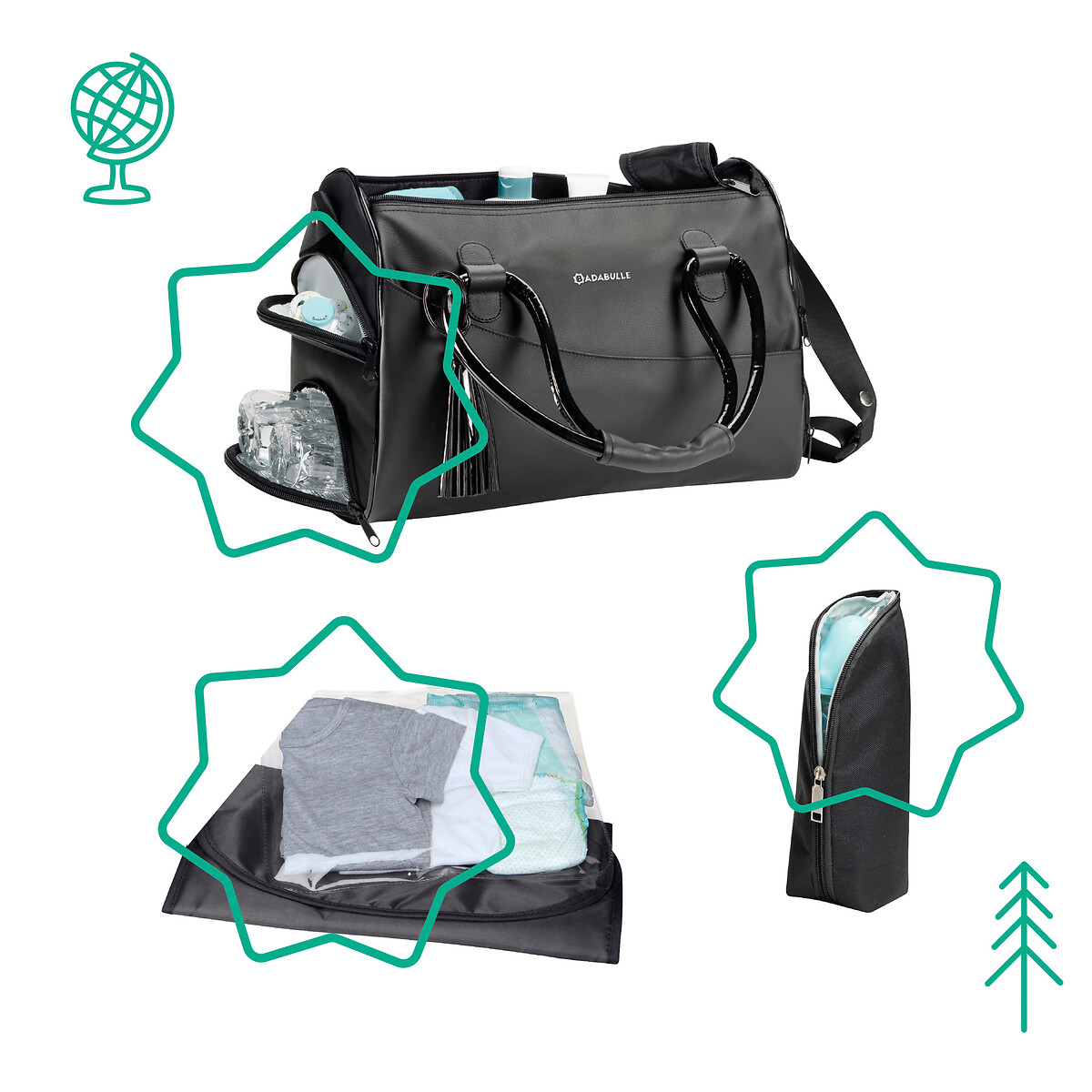 BADABULLE<br>Bolsa de fraldas brilhante