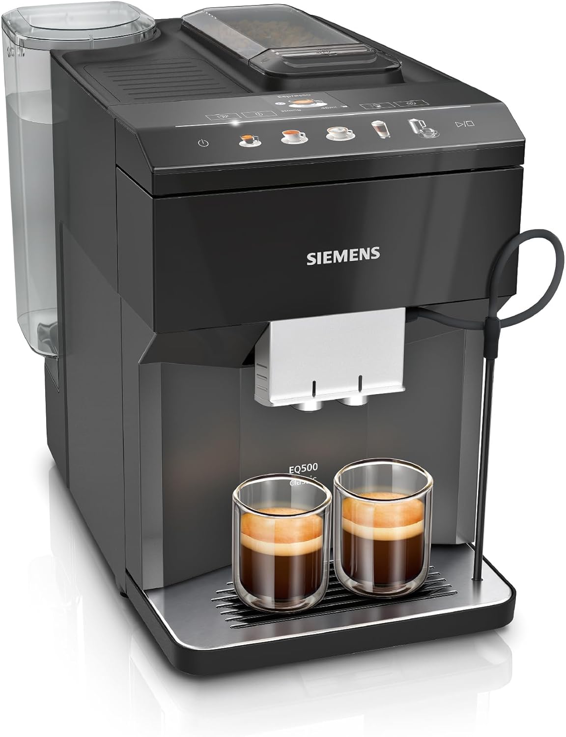 Siemens Kaffeevollautomat EQ500 TP511E19, App-Steuerung, Cold Brew, Vollfarbdisplay, Doppeltassenfunktion, autom. Dampfreinigung, einfache Wartung, schwarz