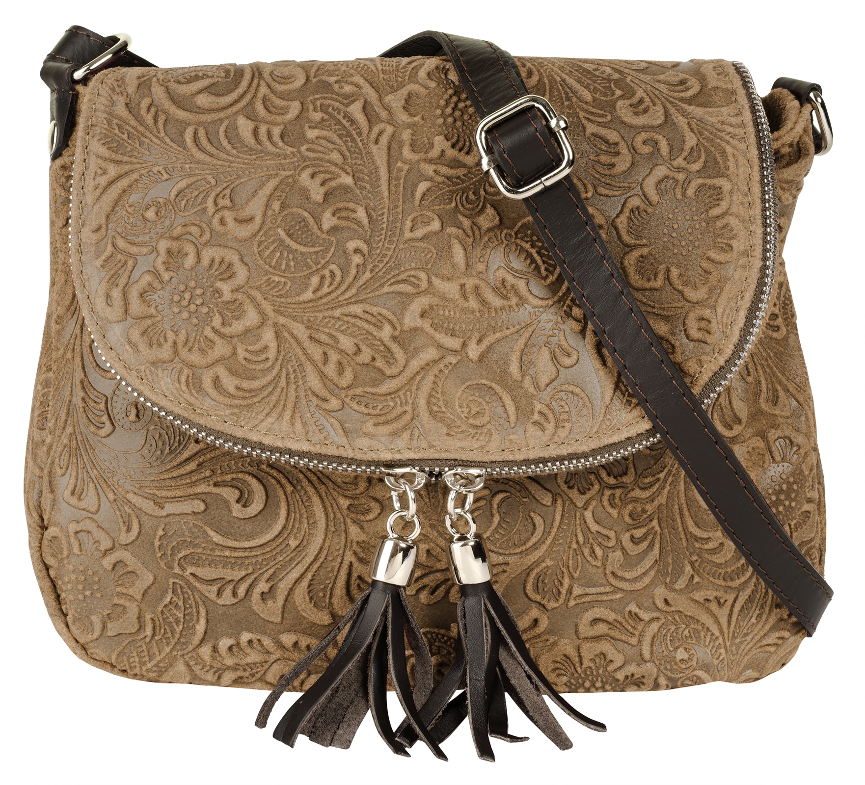 Samantha Look Umhängetasche echt Leder, Made in Italy