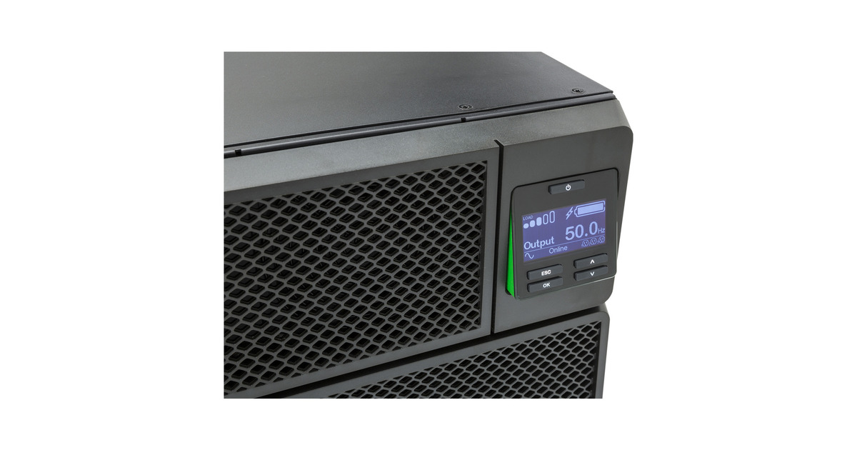 APCSmart-UPS On-Line 5kVA SRT5KRMXLI-6W ups  (Zwart, 4,5kW, 3U, 6x C13 + 4x C19, Netwerkkaart, Verlengde runtime, Rail kit inbegrepen)