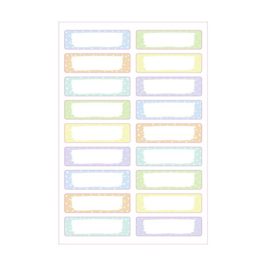36 étiquettes autocollantes pour vêtements motifs pastel